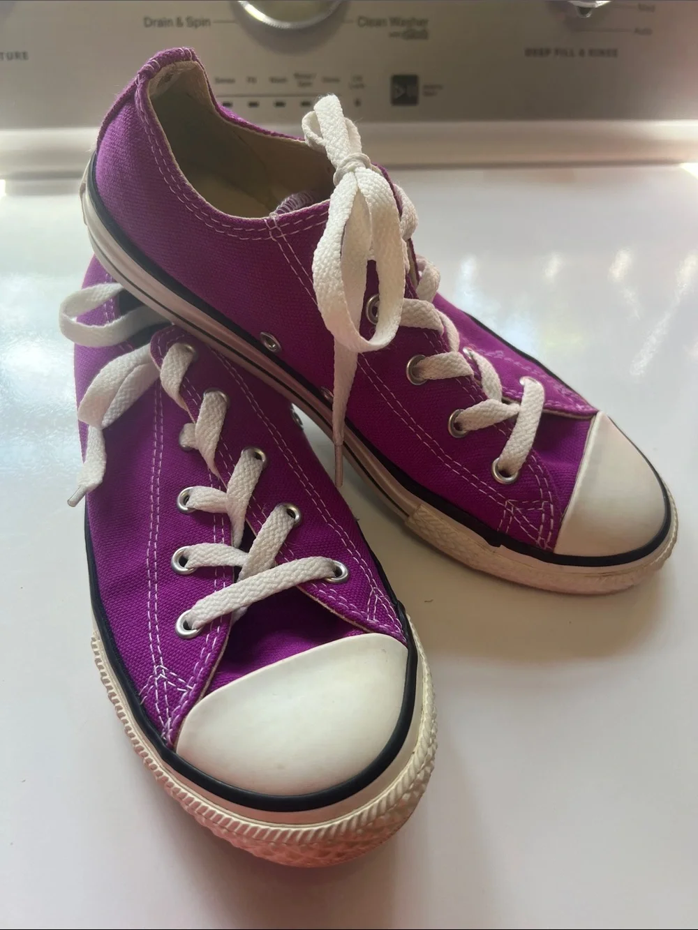 Converse Kids Purple Canvas Low-Top Sneakers with White Trim